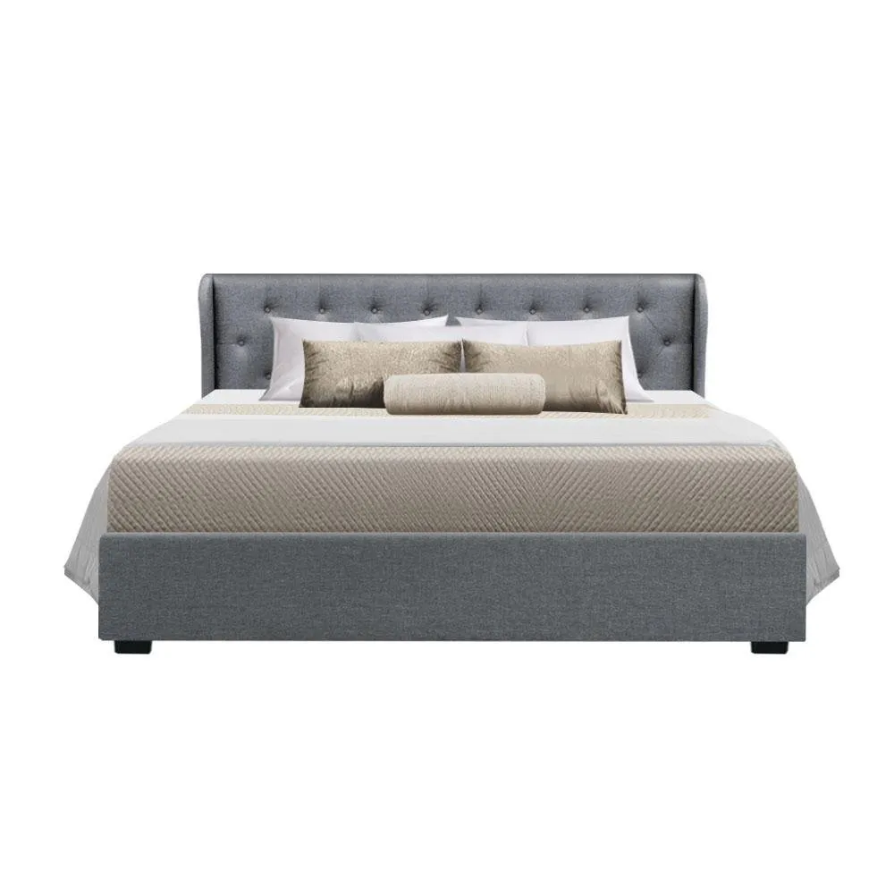 King Premium Package | Elouera Bed Grey, Algarve Euro Top Mattress (Medium Firm) & Bamboo Mattress Topper!