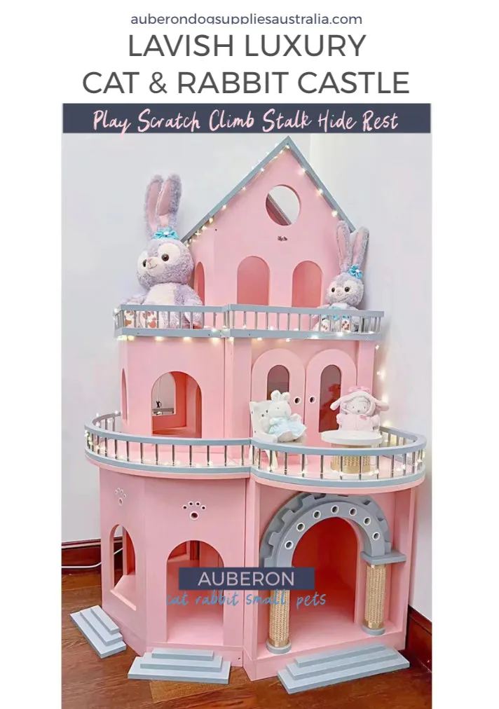 Lavish Luxury CAT & RABBIT Castle Mansion House fully interactive high quality pet palace