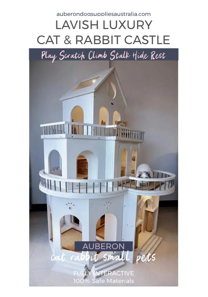 Lavish Luxury CAT & RABBIT Castle Mansion House fully interactive high quality pet palace