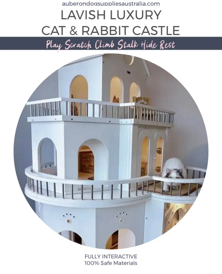 Lavish Luxury CAT & RABBIT Castle Mansion House fully interactive high quality pet palace