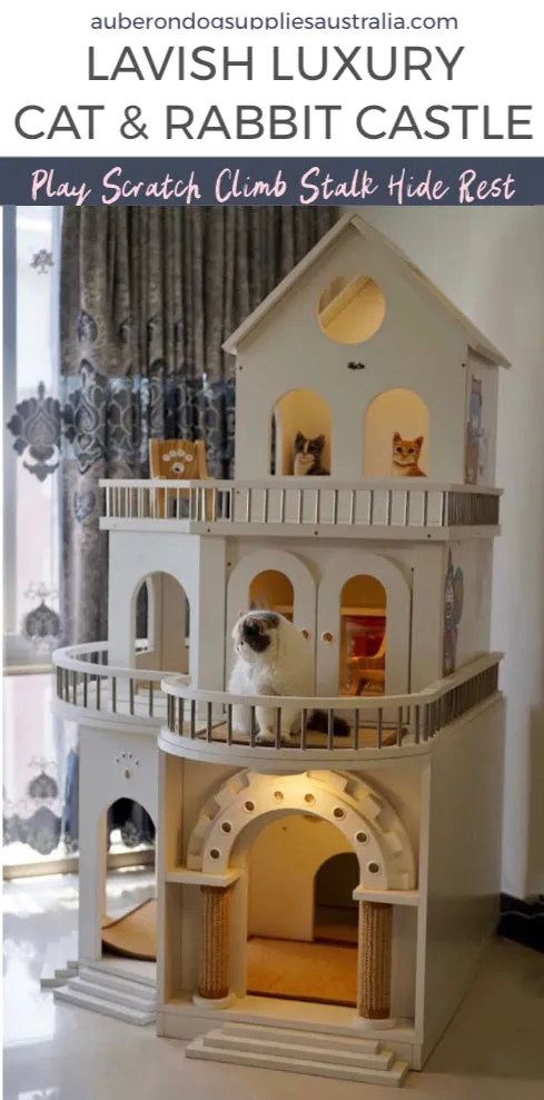 Lavish Luxury CAT & RABBIT Castle Mansion House fully interactive high quality pet palace