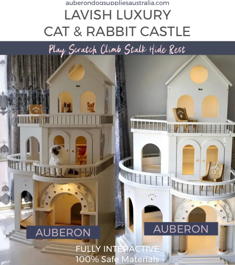 Lavish Luxury CAT & RABBIT Castle Mansion House fully interactive high quality pet palace