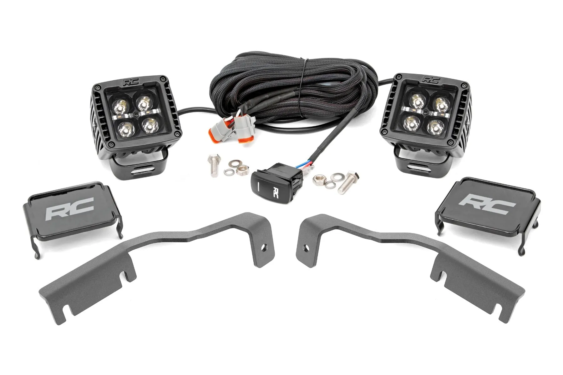 LED Light | Ditch Mount | 2" Black Pair | White DRL | Nissan Frontier | 2022-2022