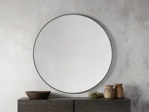 Linnea Round Mirror in Pewter