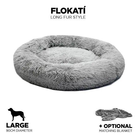 Long-Fur Fluffy Flokati Large 90cm IREMIA™ Dog Bed