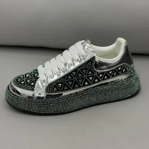 Low-top Rhinestone Platform Men's Hight Increasing Shoes