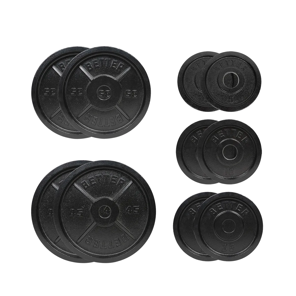 Machined Deep Dish Weight Plates | Full Set | Two Per Size