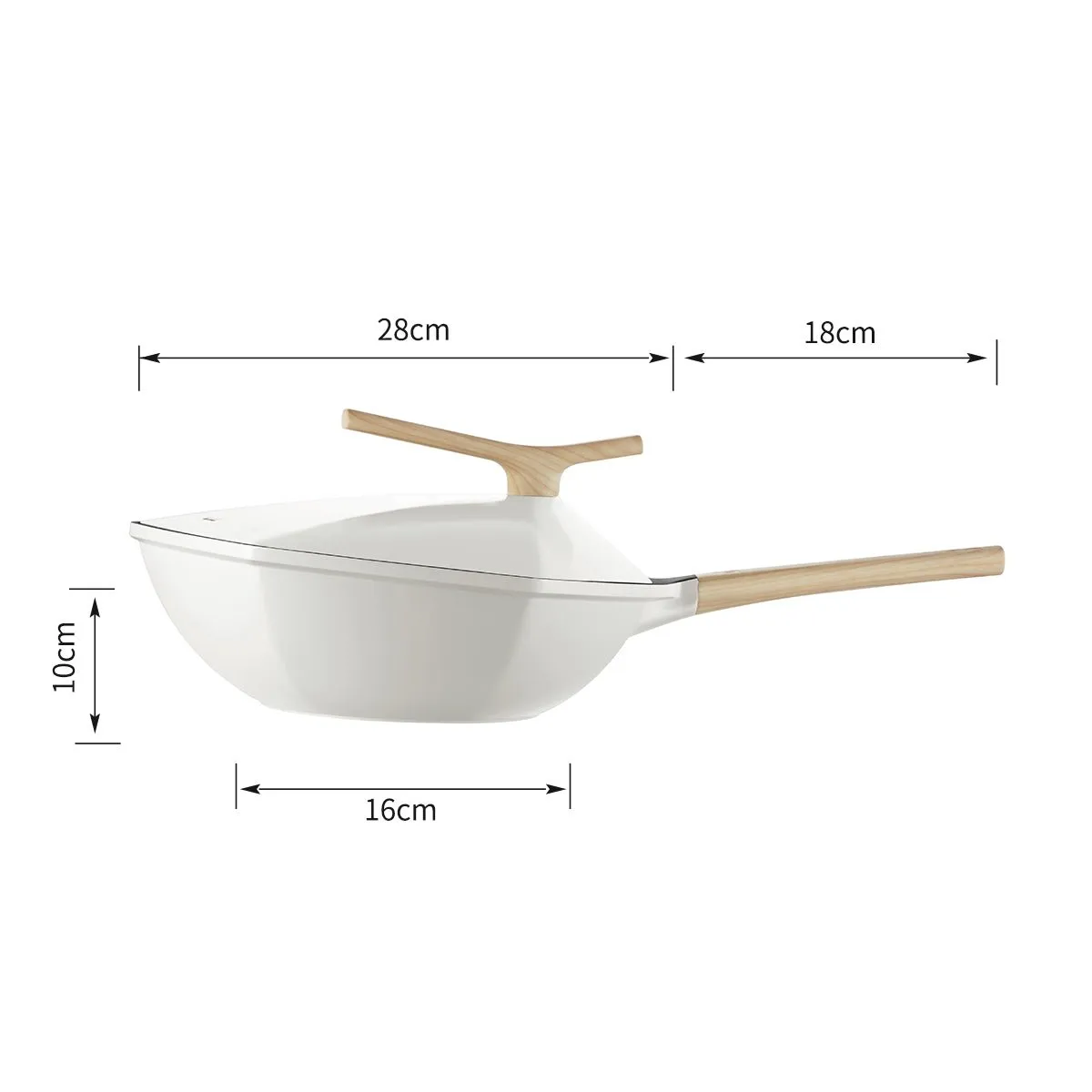 Maple Leaf 28cm White Non-stick Wok Pan - Elevate Your Culinary Experience