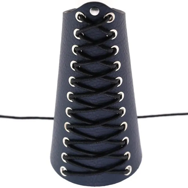 Massive Laced up Leather Gauntlet Heavy Metal Bracelet