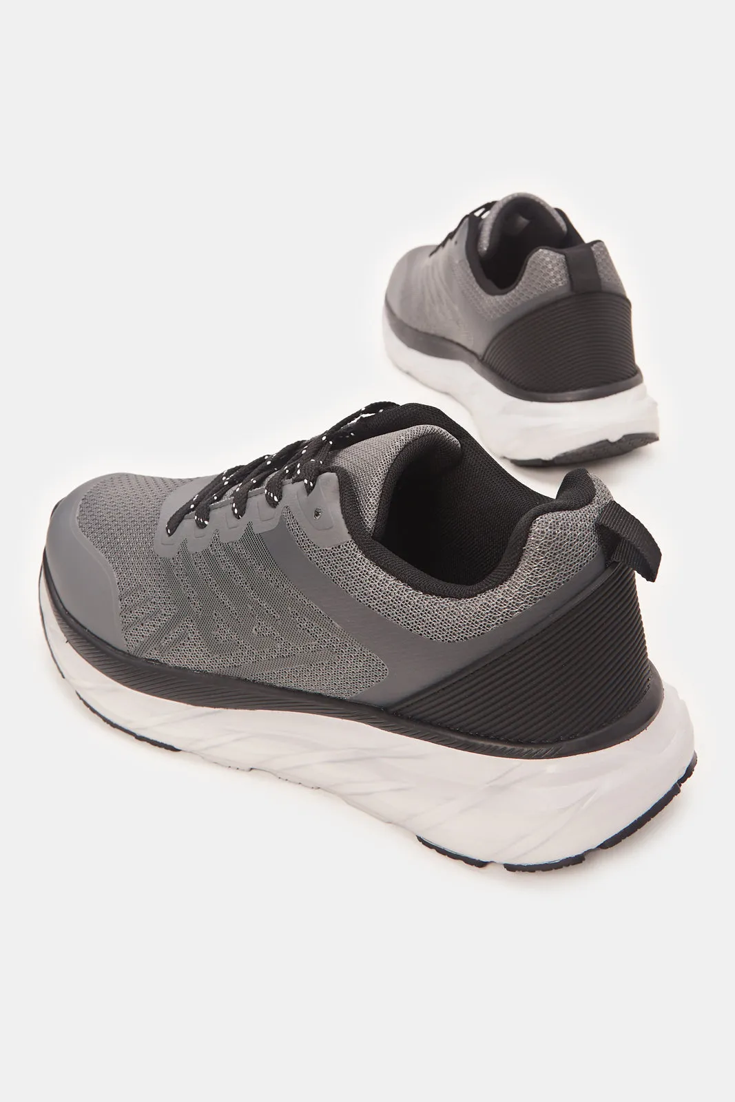 Men Grey Material Block Trainers