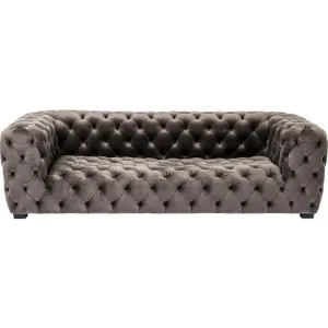 Metropol Grey Velvet 3 Seater Sofa