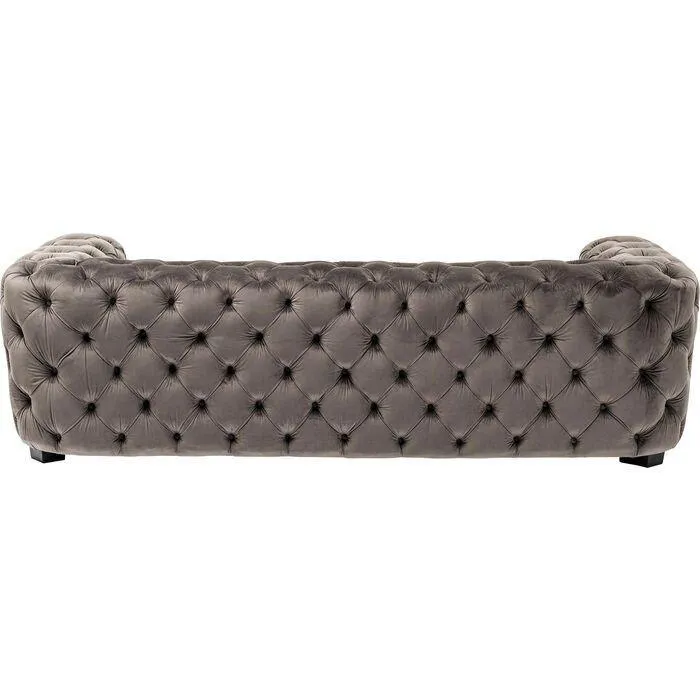 Metropol Grey Velvet 3 Seater Sofa