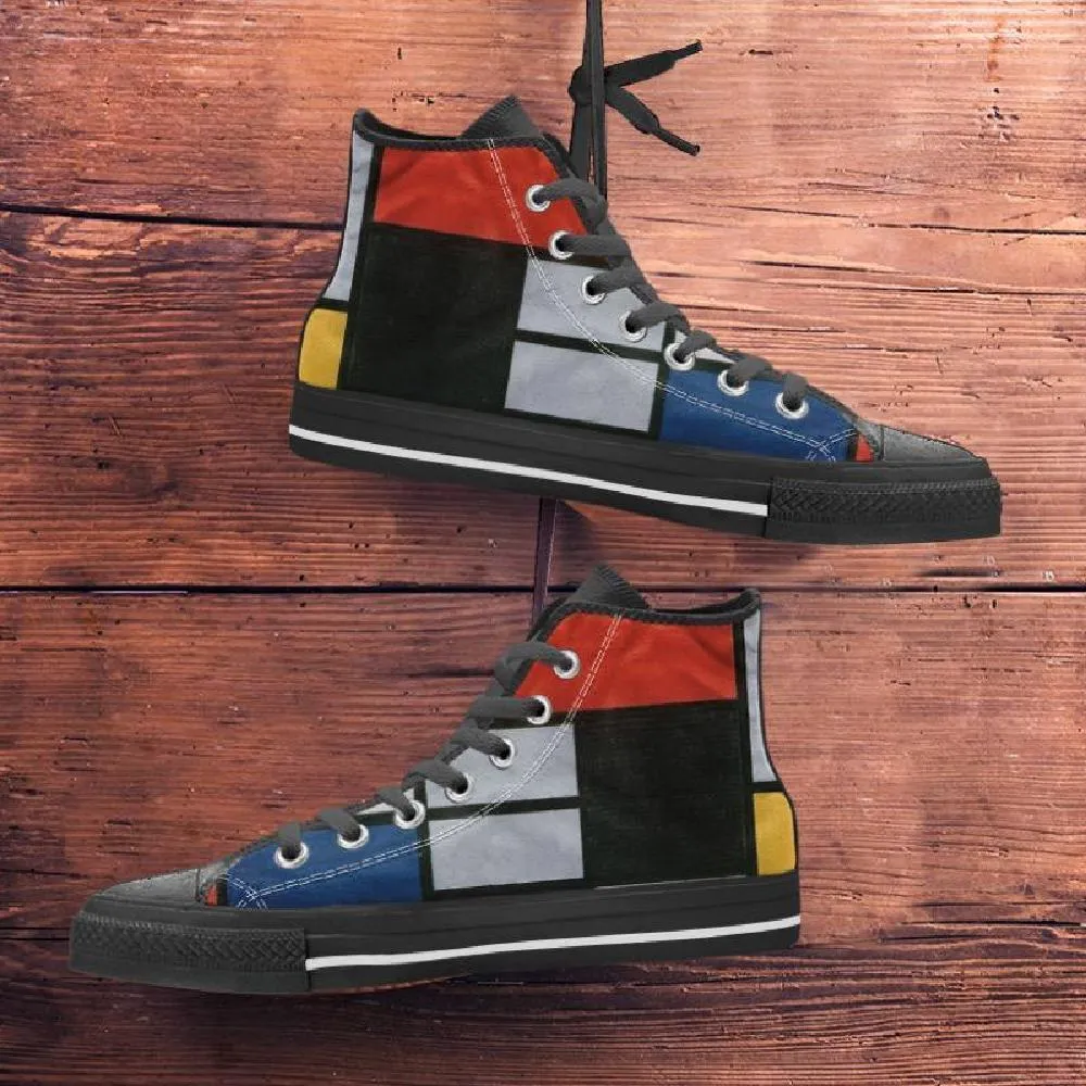 Mondrian Composition High Tops Women's Shoes