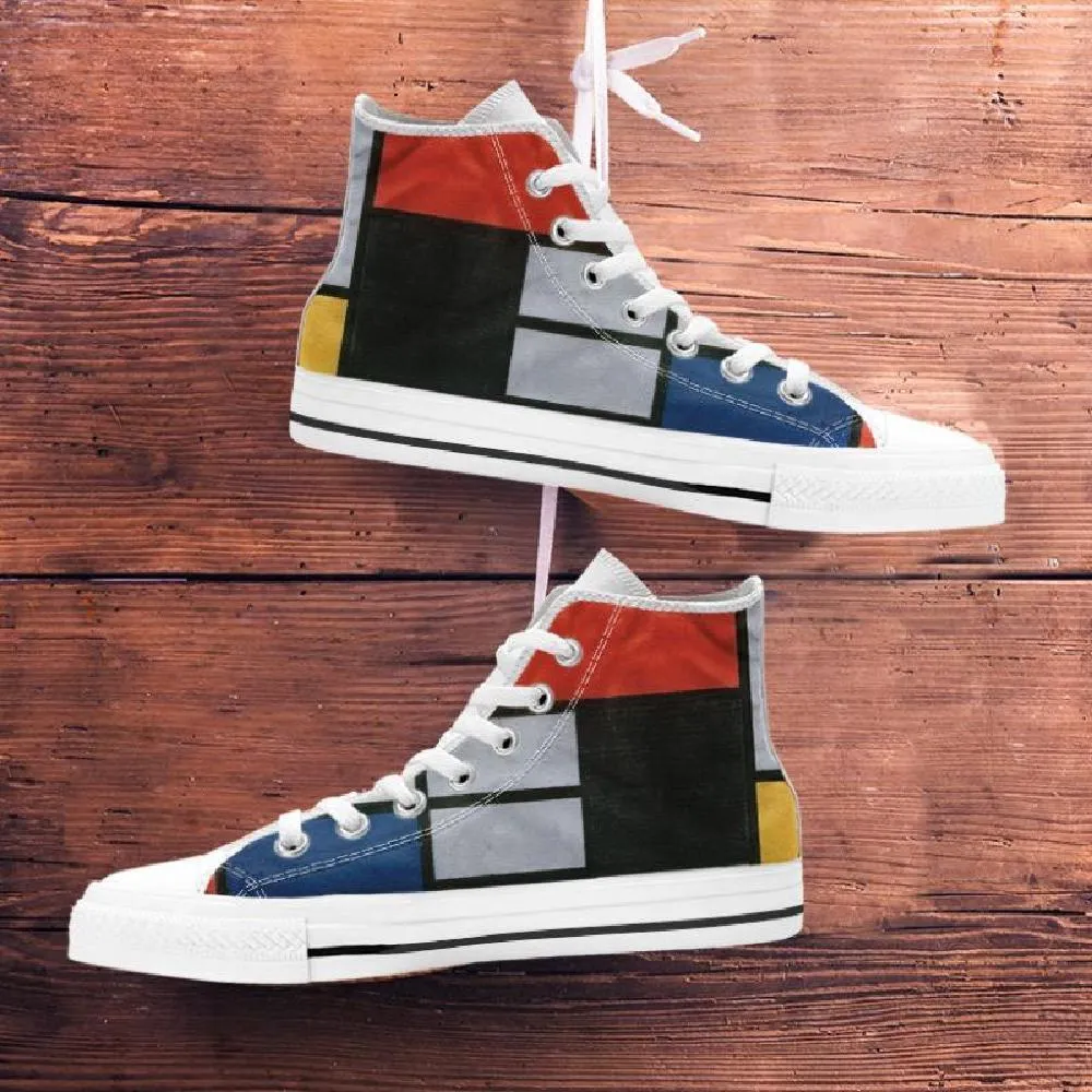 Mondrian Composition High Tops Women's Shoes