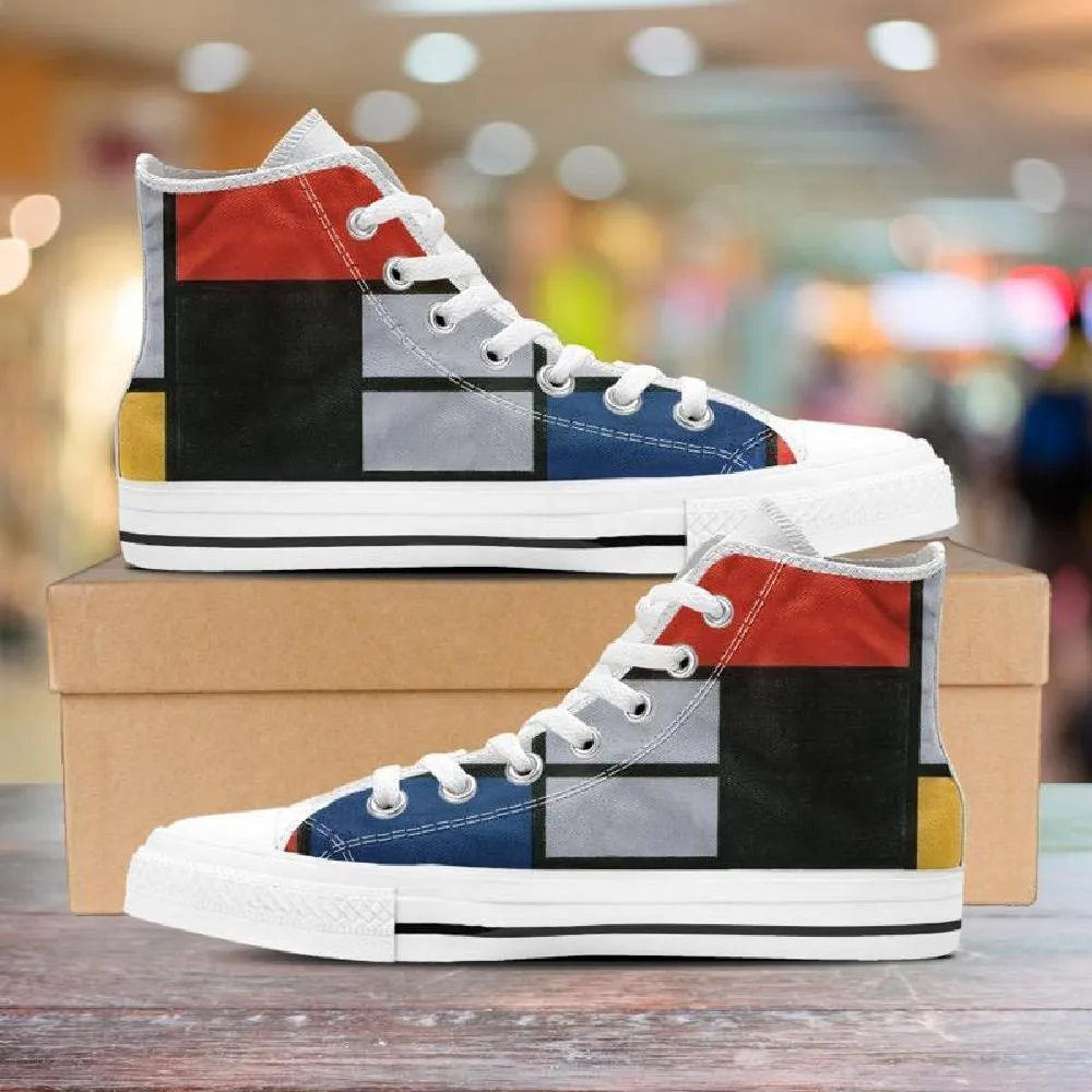 Mondrian Composition High Tops Women's Shoes