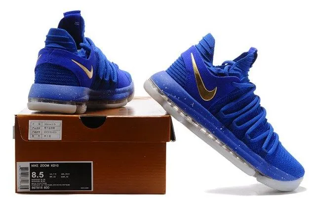 N Zoom KD 10 EP Royal Blue Gold Kevin Durant Men's Basketball Sneakers