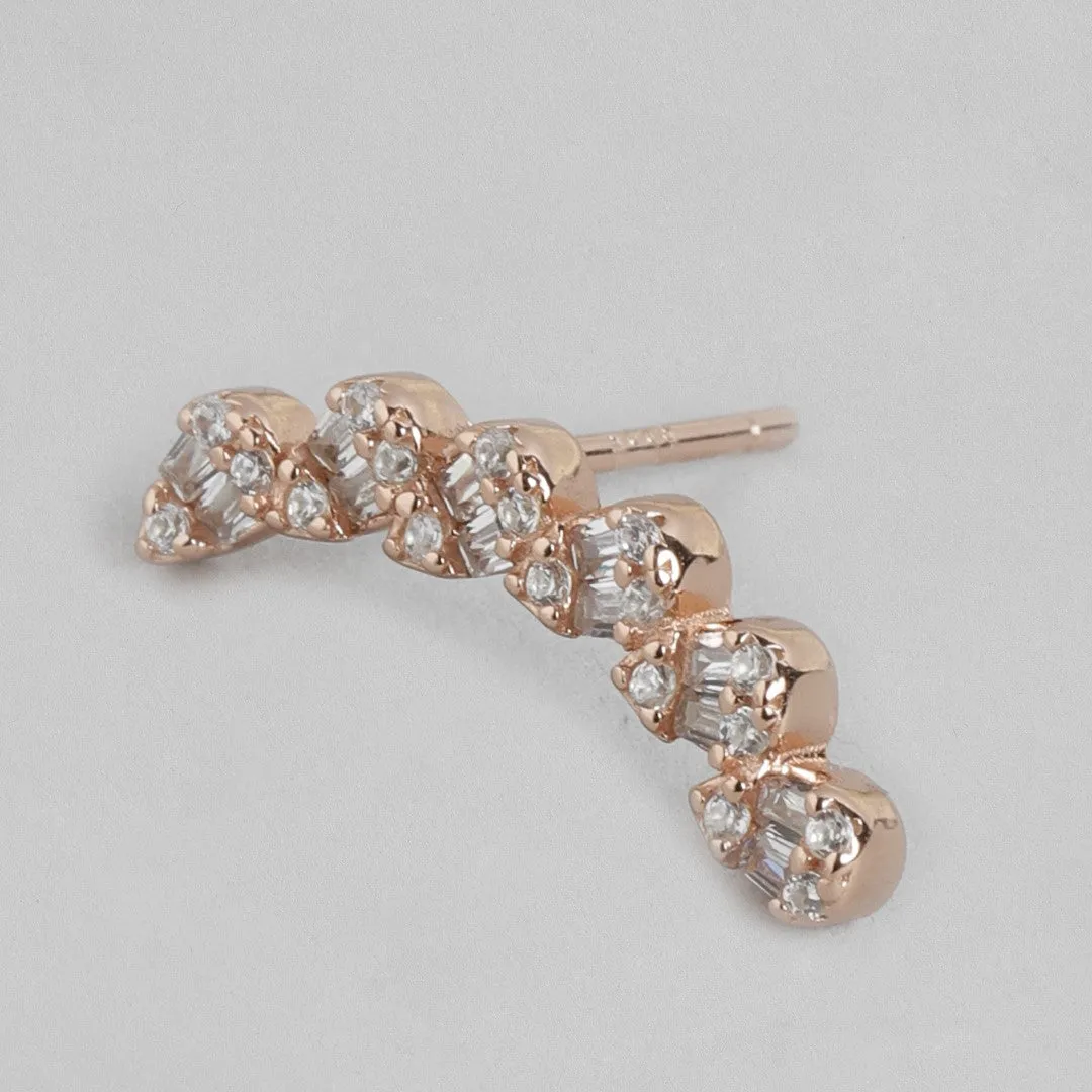 Nature's Elegance Rose Gold Plated 925 Sterling Silver Earrings