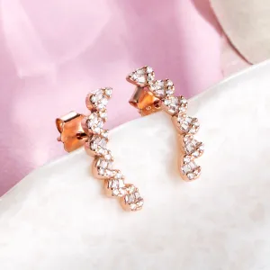 Nature's Elegance Rose Gold Plated 925 Sterling Silver Earrings