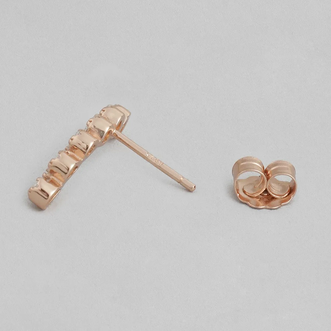 Nature's Elegance Rose Gold Plated 925 Sterling Silver Earrings