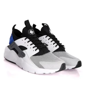 NK Huarache Ultra White Racer Blue Black And Dark Grey Sneakers