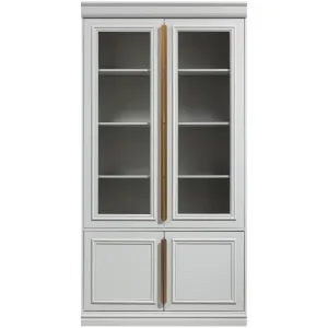 Organize Pine Wood Glass Door Cabinet