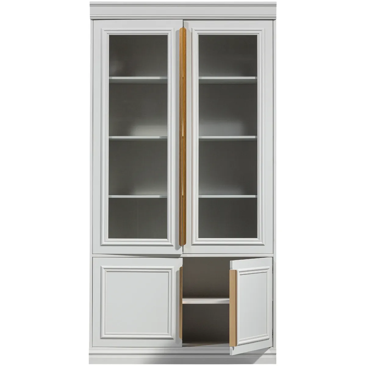 Organize Pine Wood Glass Door Cabinet