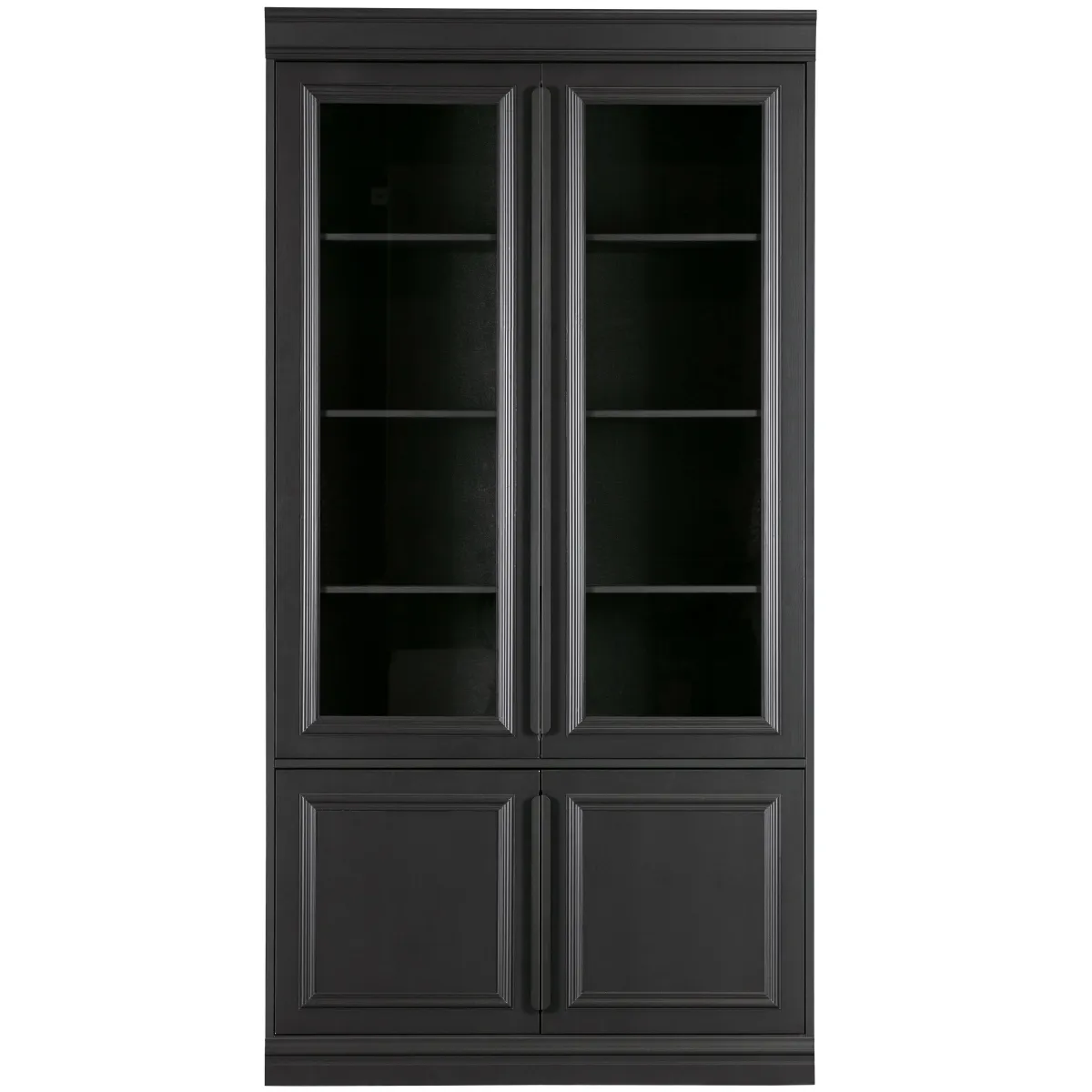 Organize Pine Wood Glass Door Cabinet