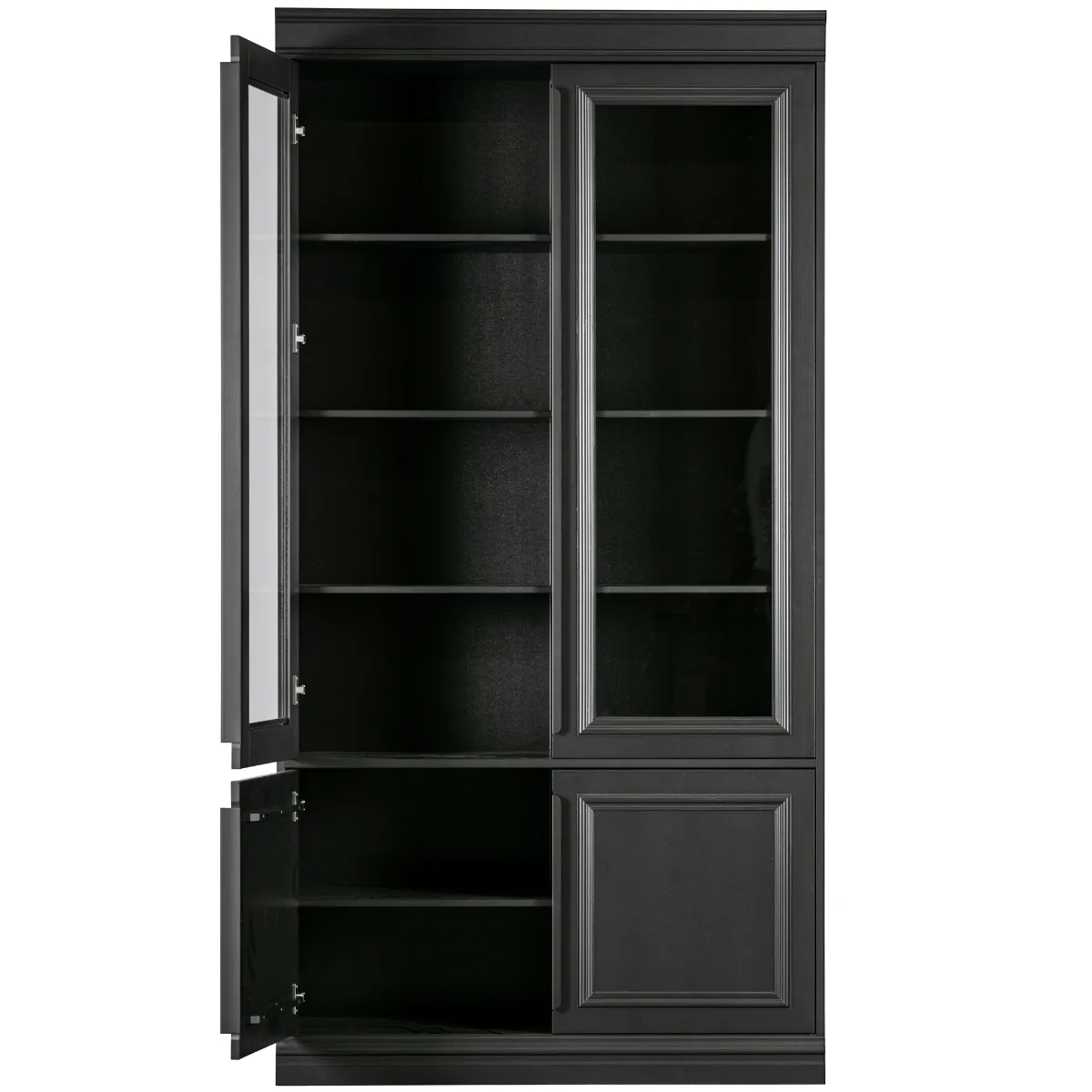 Organize Pine Wood Glass Door Cabinet