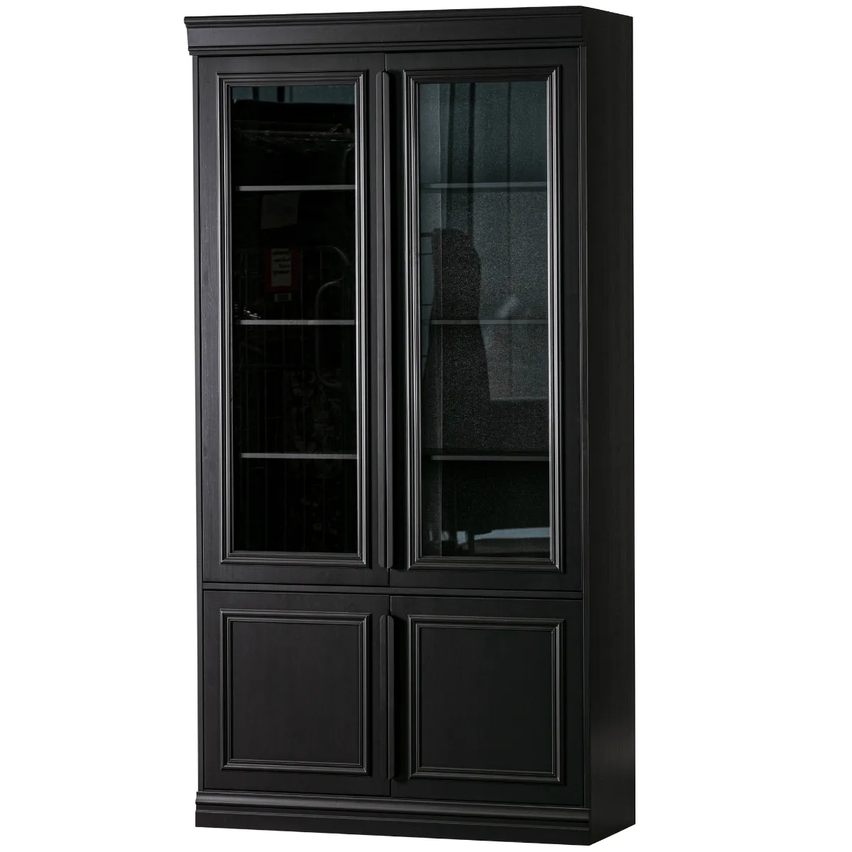 Organize Pine Wood Glass Door Cabinet