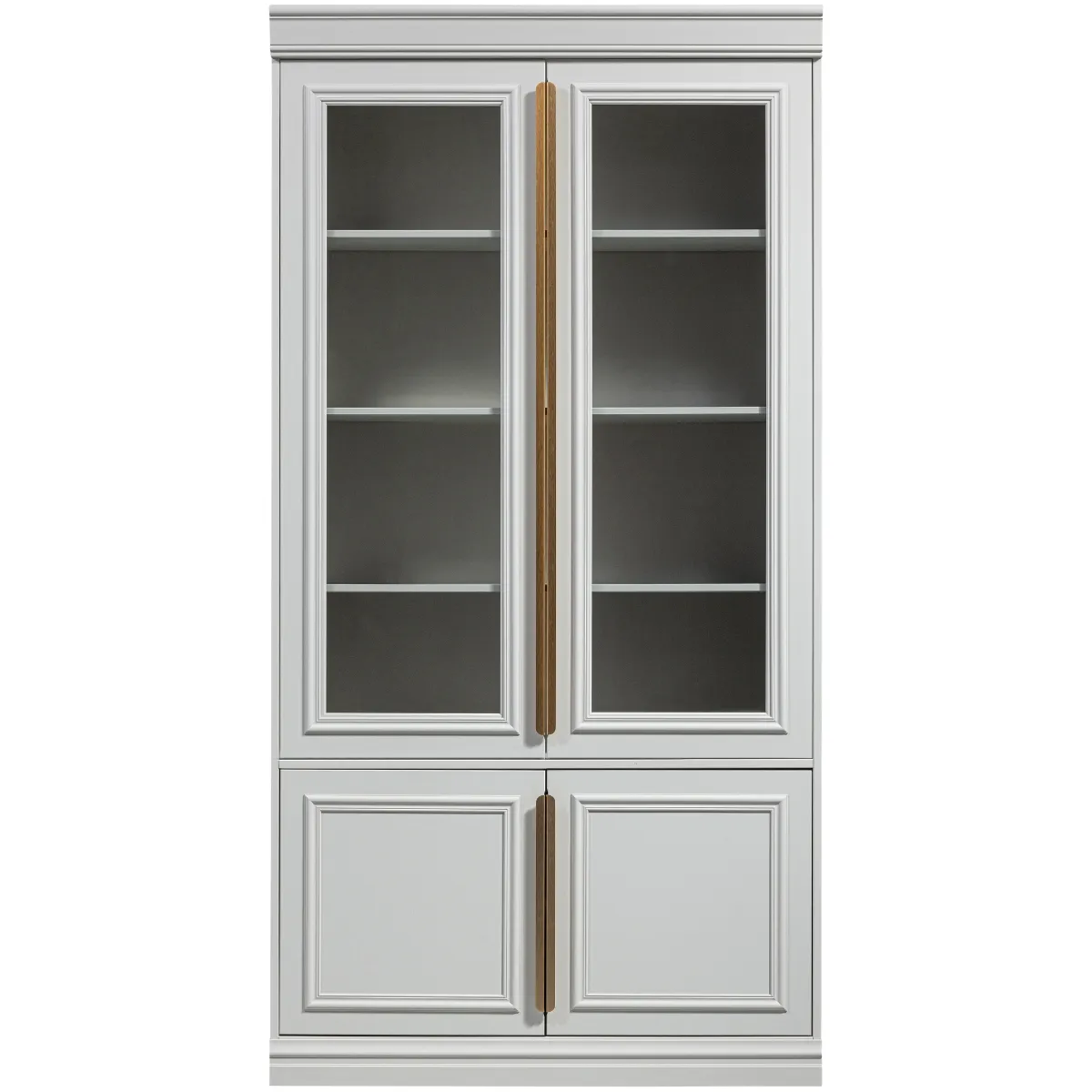 Organize Pine Wood Glass Door Cabinet