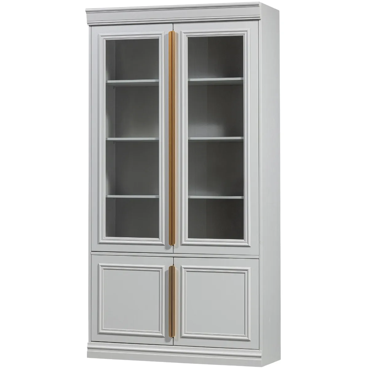 Organize Pine Wood Glass Door Cabinet