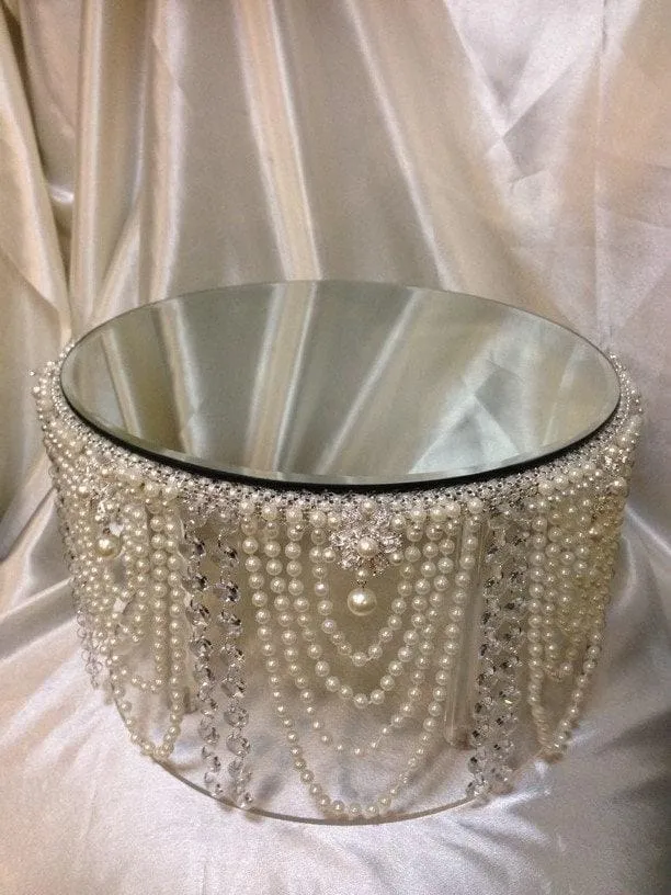 Pearl wedding cake stand, Vintage style ,art deco, Gatsby wedding cake plate. by Crystal wedding uk