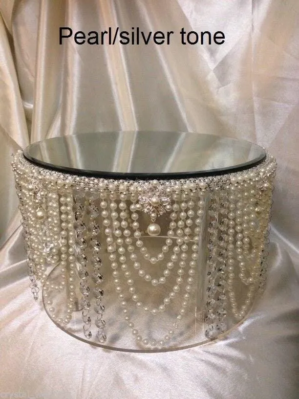 Pearl wedding cake stand, Vintage style ,art deco, Gatsby wedding cake plate. by Crystal wedding uk