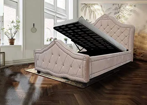 PETUNIA | Stunning Champagne Gold Velvet Bed | Sizes: Double, King |