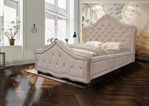 PETUNIA | Stunning Champagne Gold Velvet Bed | Sizes: Double, King |