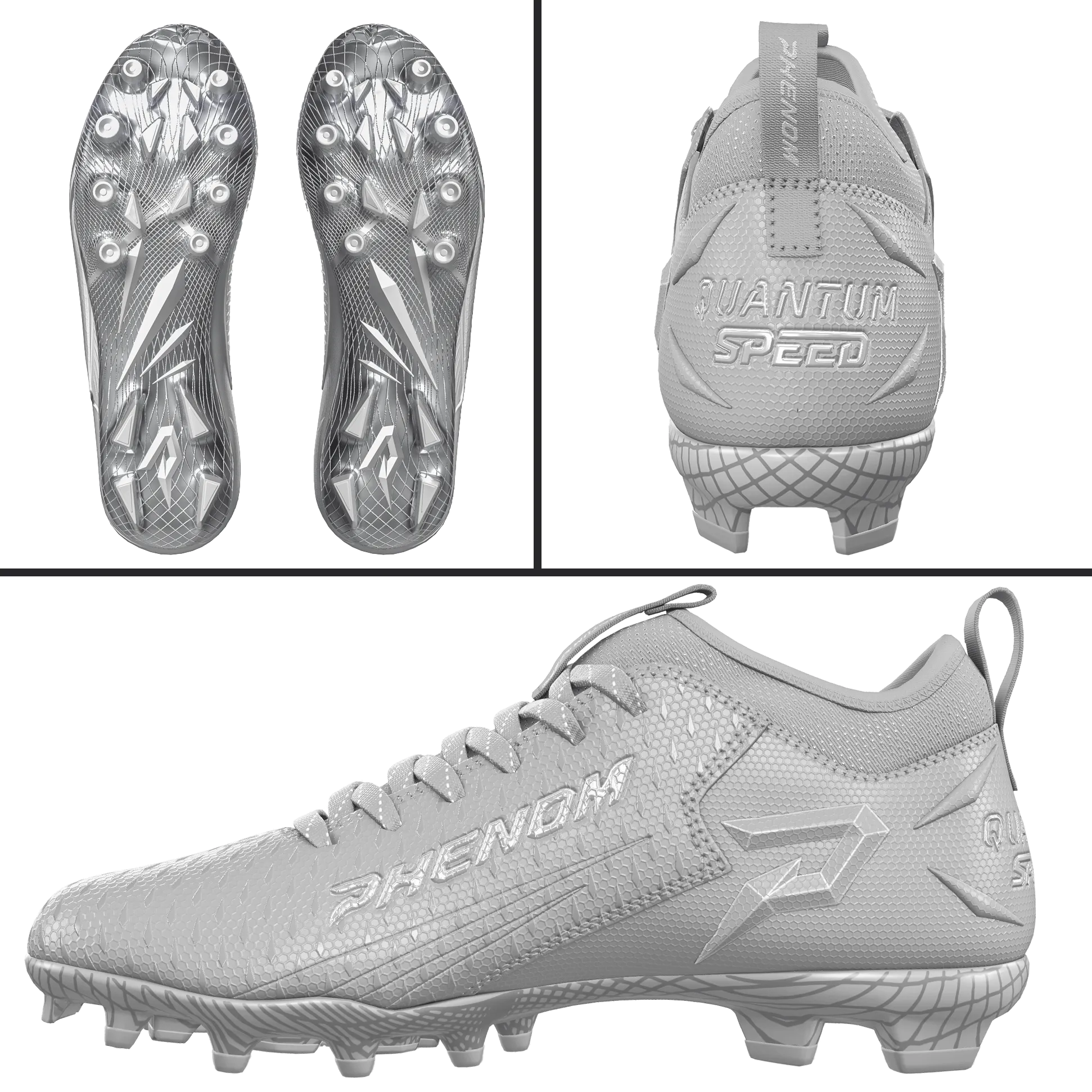 Phenom Elite Quantum Speed 2.0 Football Cleats - Team Colors - White or Black