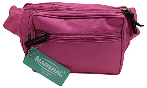 Pink Nylon Waist Fanny Pack Belt Bag Pouch Travel Hiking Camping Hip Purse Men Women