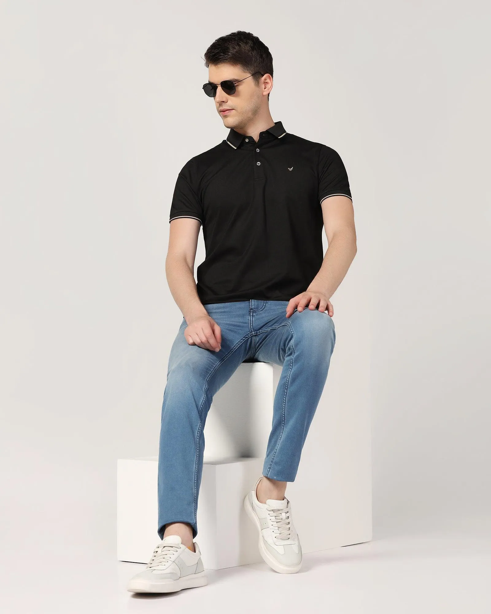 Polo Black Solid T-Shirt - Emerald