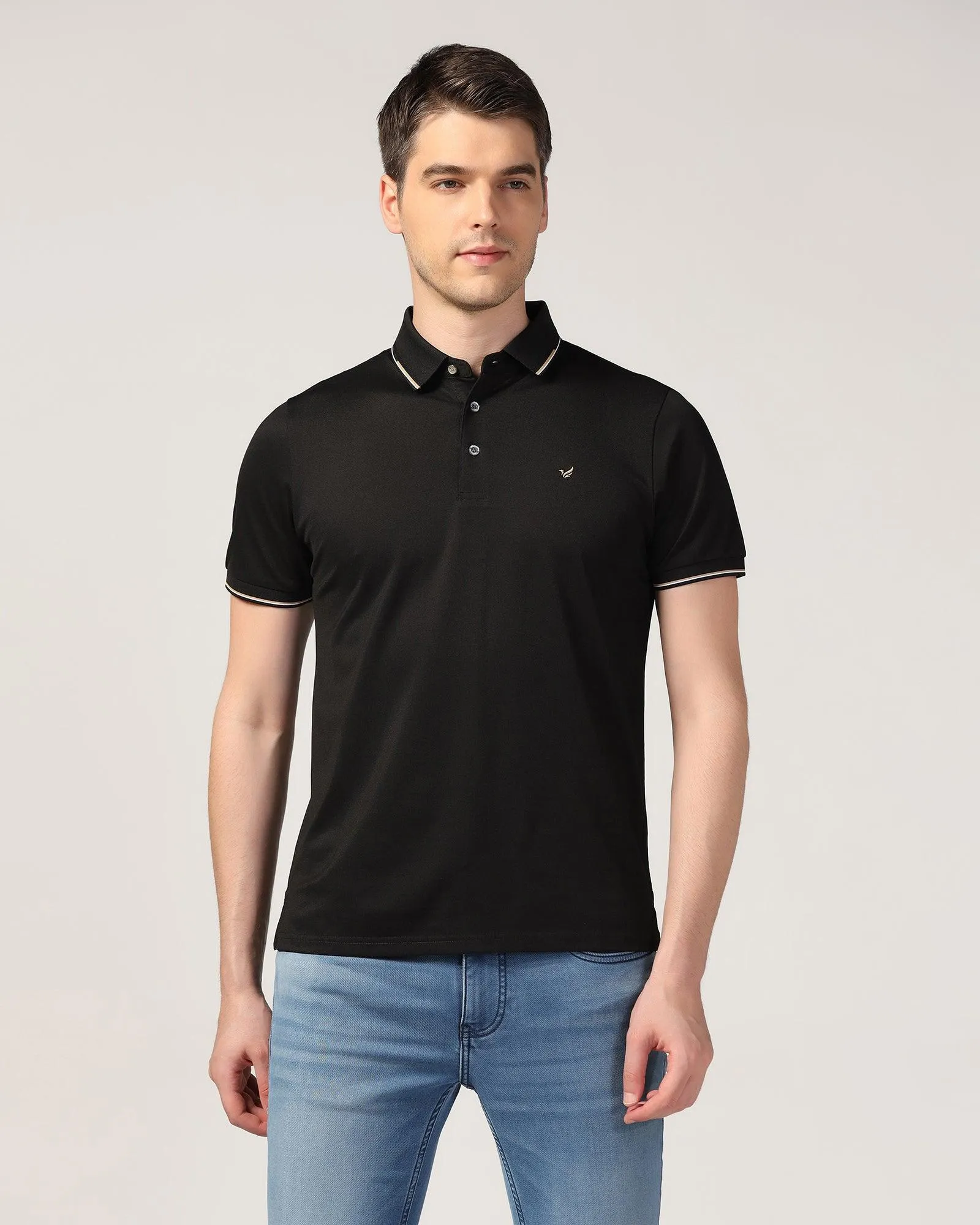 Polo Black Solid T-Shirt - Emerald