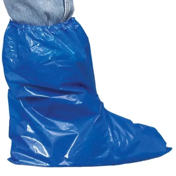 Polyethylene Boot Covers, Blue, Pkg of 25 Pairs