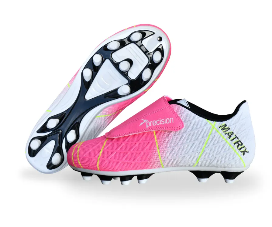 Precision Junior Matrix Football Boot Fuchsia/White/Lime