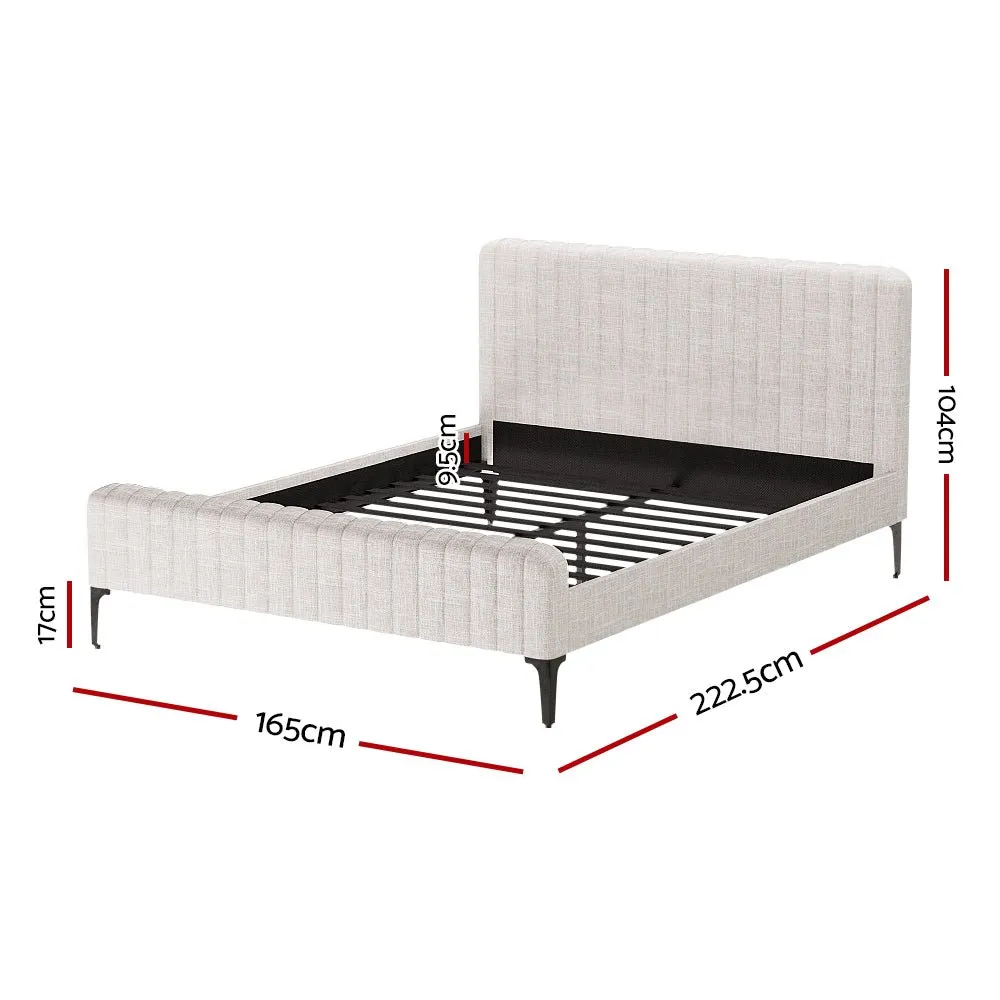 Queen Package | Burleigh Bed Frame Beige & Bonita Pillow Top Mattress (Medium Firm)