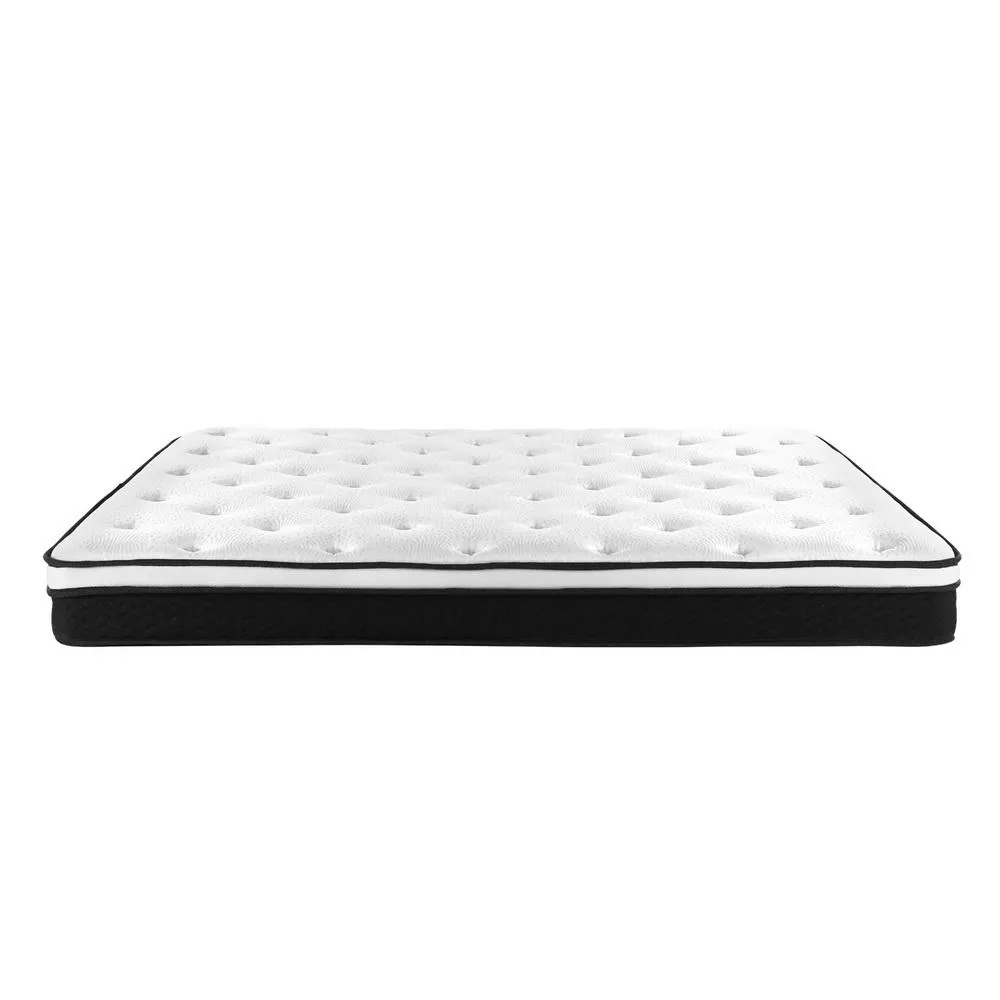 Queen Package | Hyams Bed Frame Grey & Bonita Euro Top Mattress (Medium Firm)