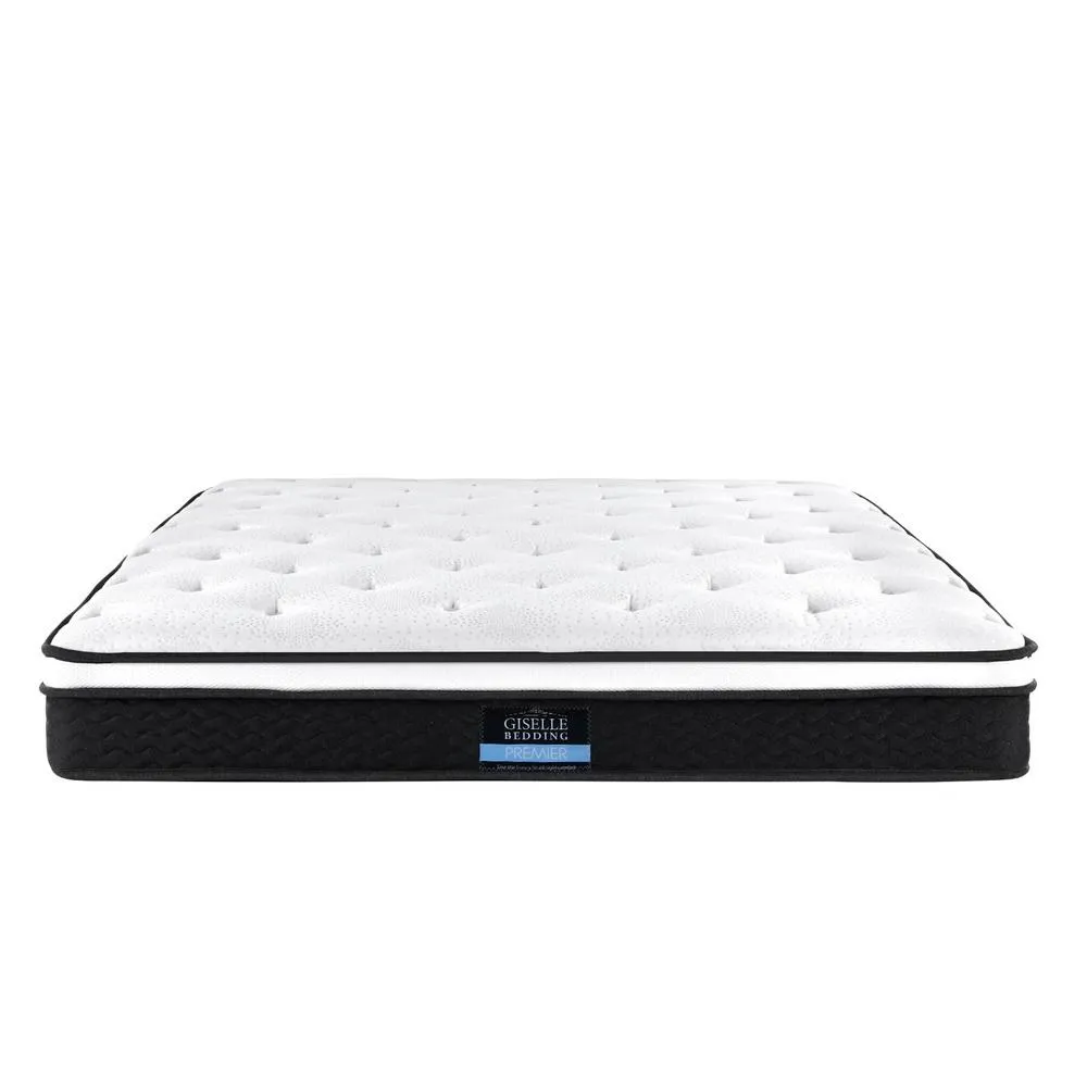 Queen Package | Hyams Bed Frame Grey & Bonita Euro Top Mattress (Medium Firm)