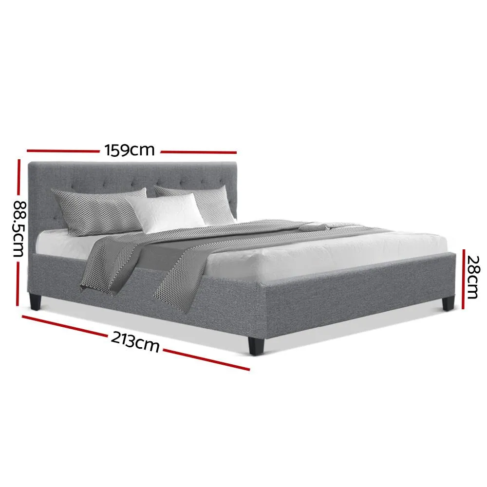 Queen Package | Hyams Bed Frame Grey & Bonita Euro Top Mattress (Medium Firm)