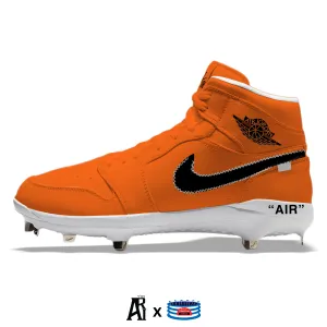 "Orange Force OW" Jordan 1 Retro Cleats