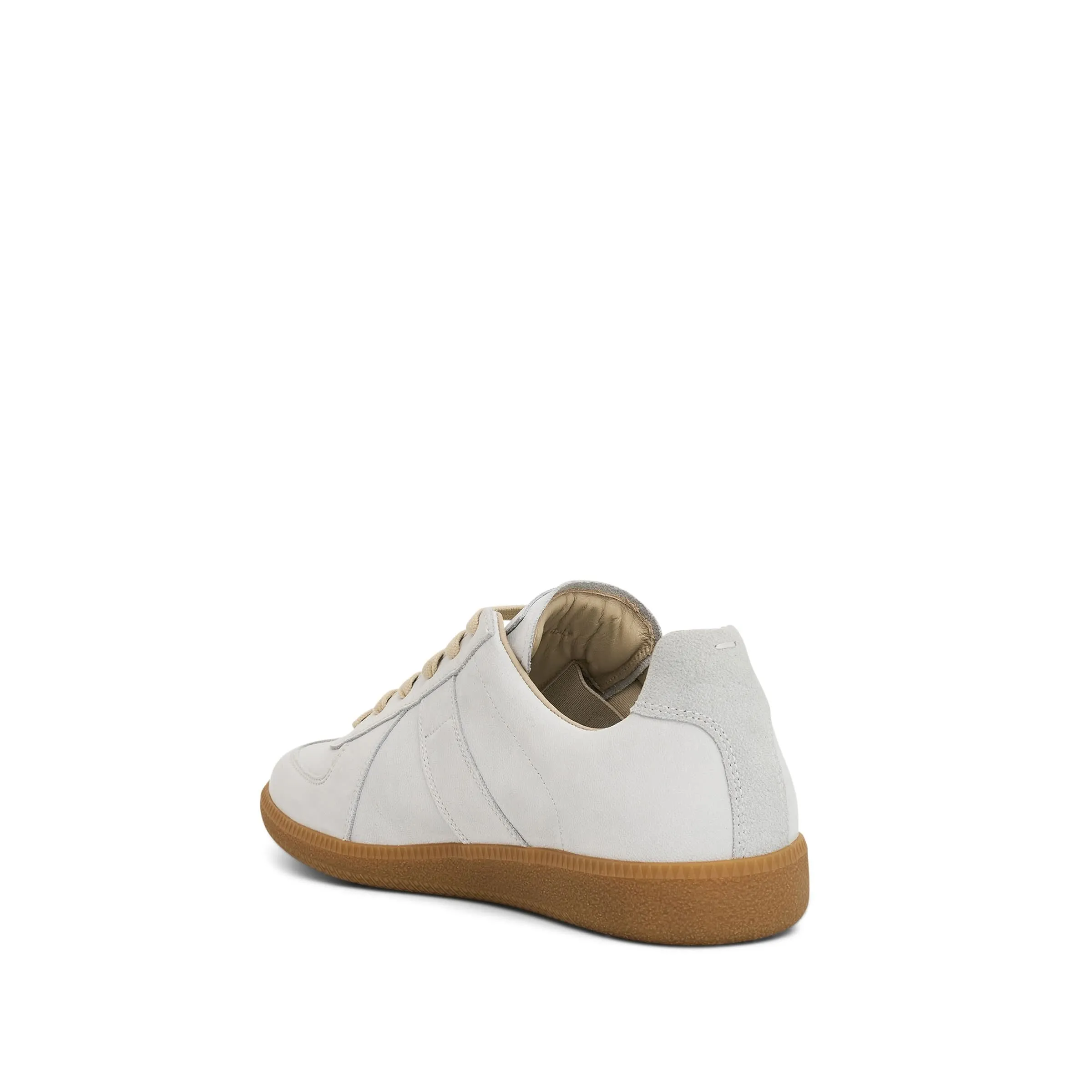 Replica Leather Sneaker in Light Grey