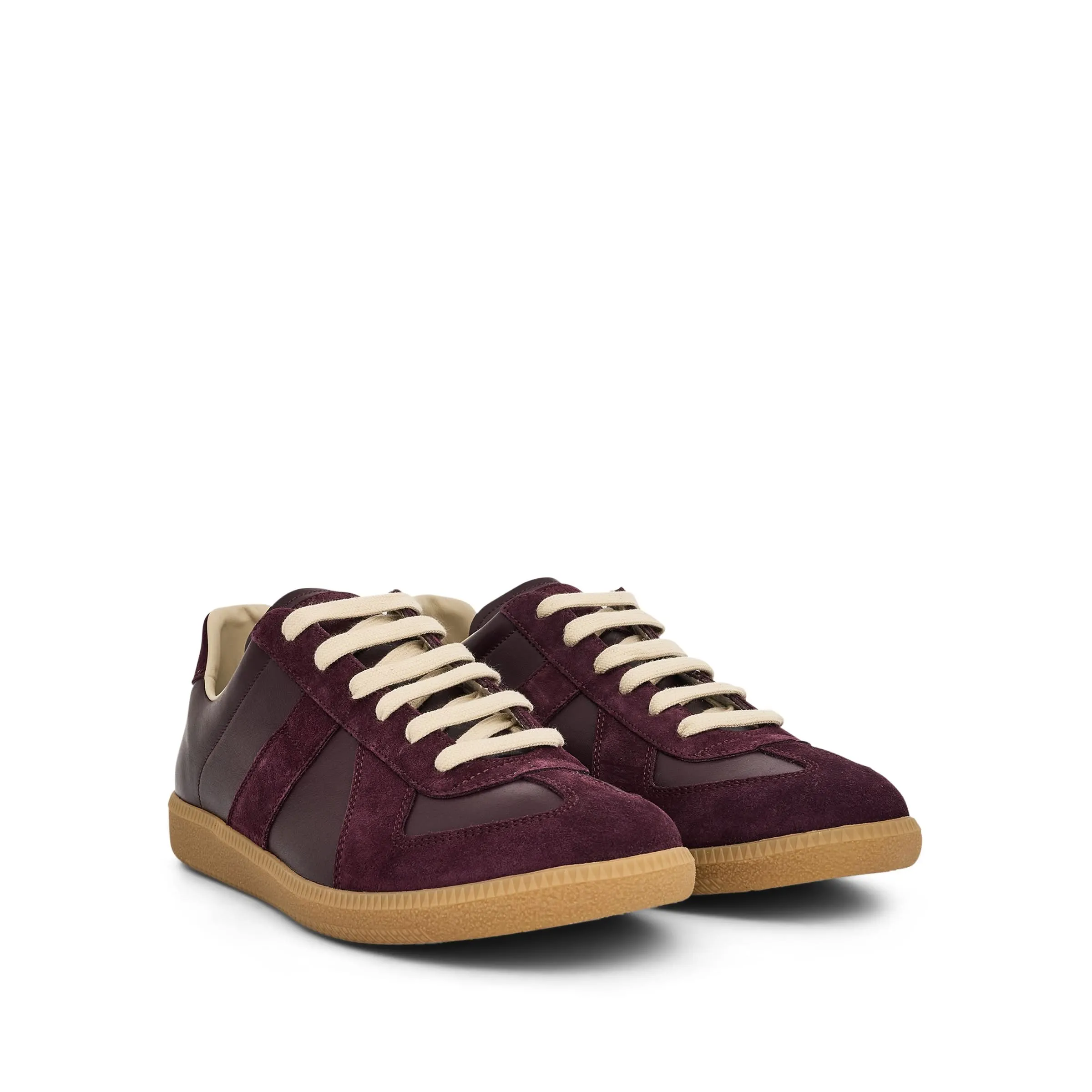 Replica Leather Sneaker in Merlot