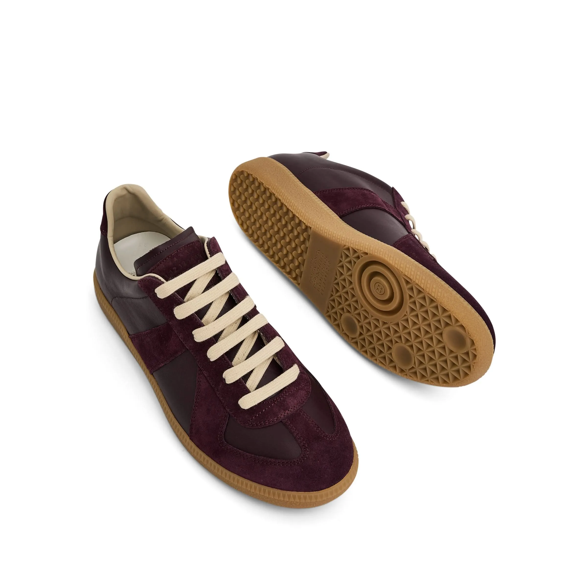 Replica Leather Sneaker in Merlot