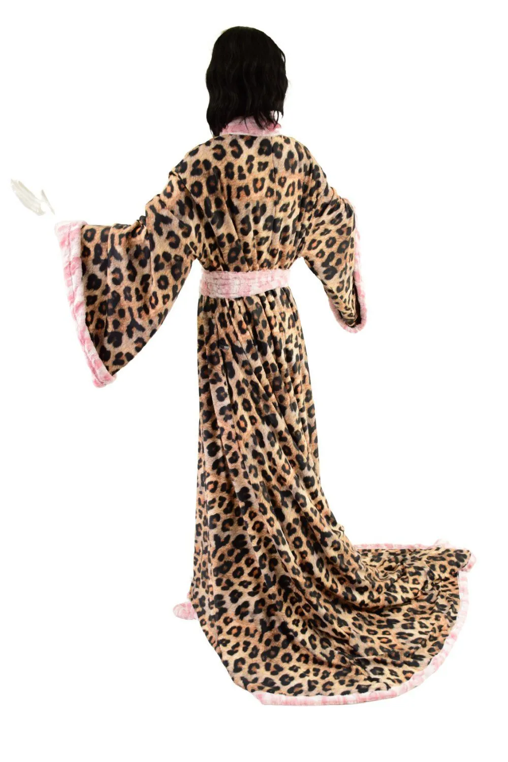 Reversible Minky Faux Fur Puddle Train Robe with Belt